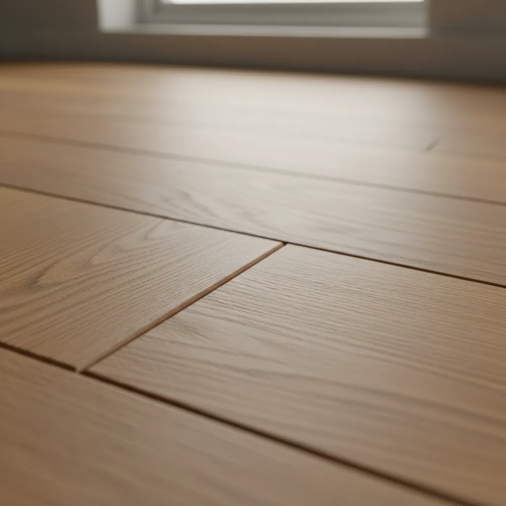 Close-up of engineered hardwood plank seams