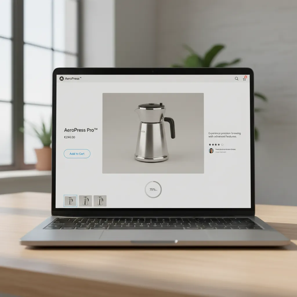 Ecommerce product page loading large 3D model viewer