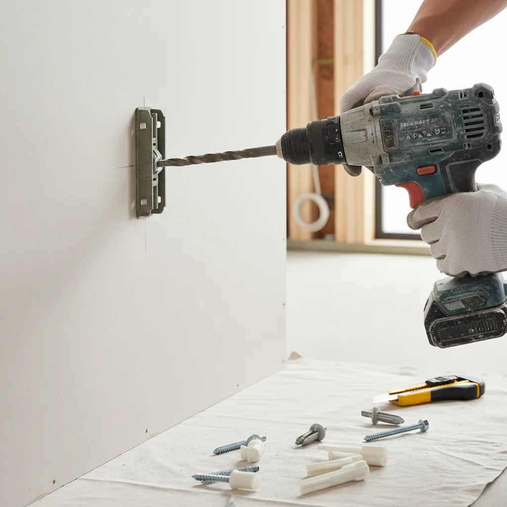 Installing heavy duty wall anchors for mounting large rustic decor