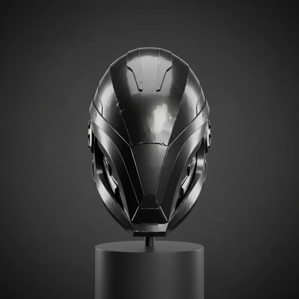 helmet model showing shading artifacts on smooth surface