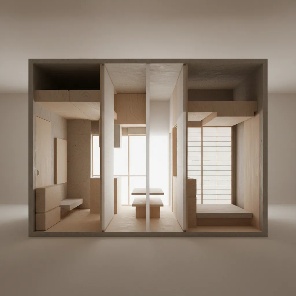 2LDKで組む、緩やかなルームシェアの静けさ: 境界を薄く、生活を重ねるための平面思考