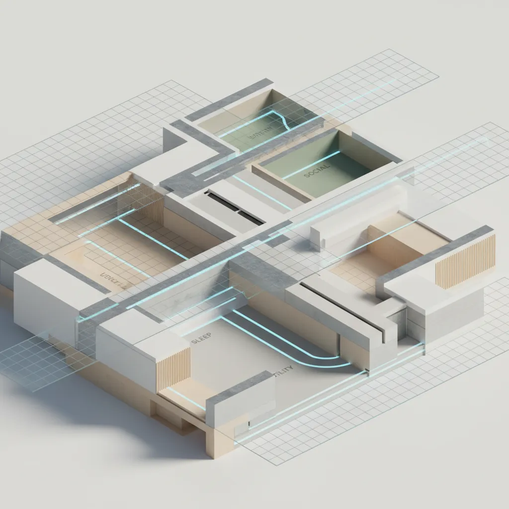 Simple Architectural Floor Plans in Metres