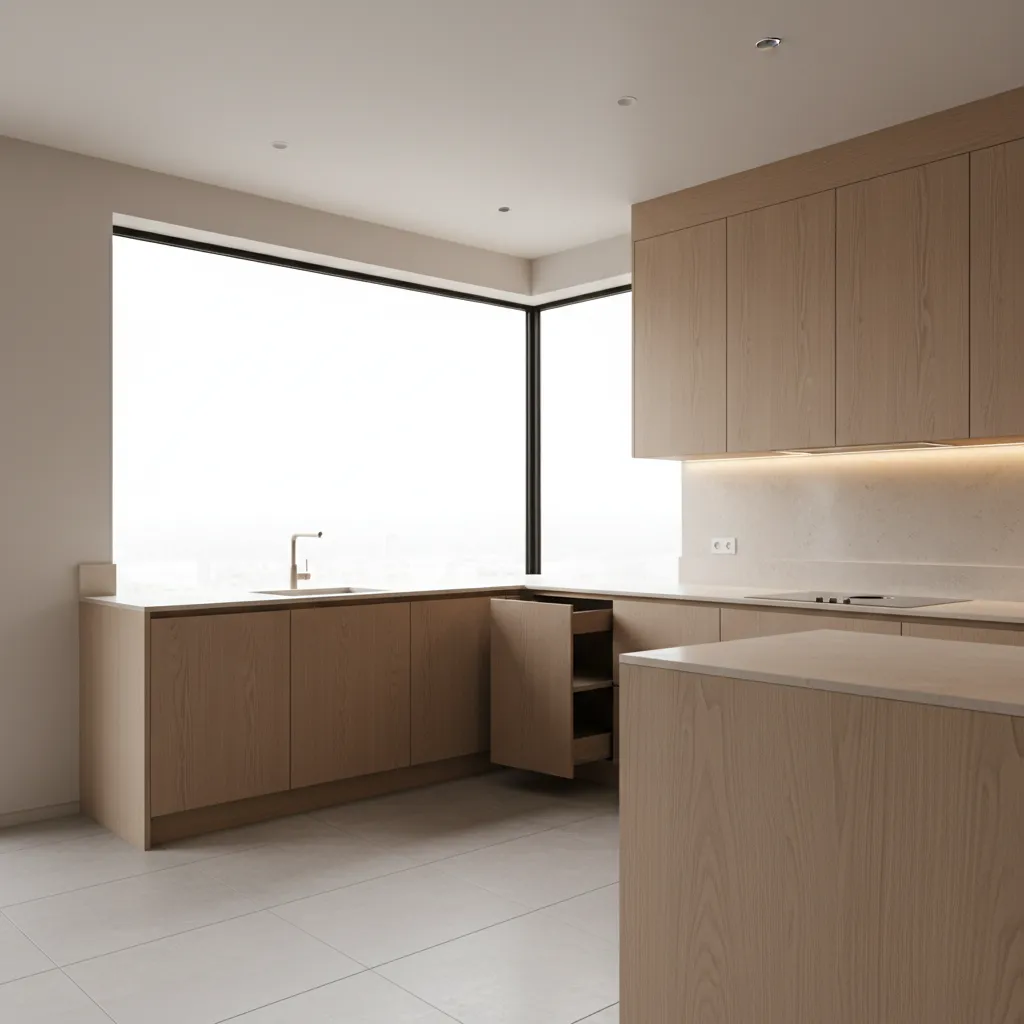 Muebles de cocina en esquina bien resueltos