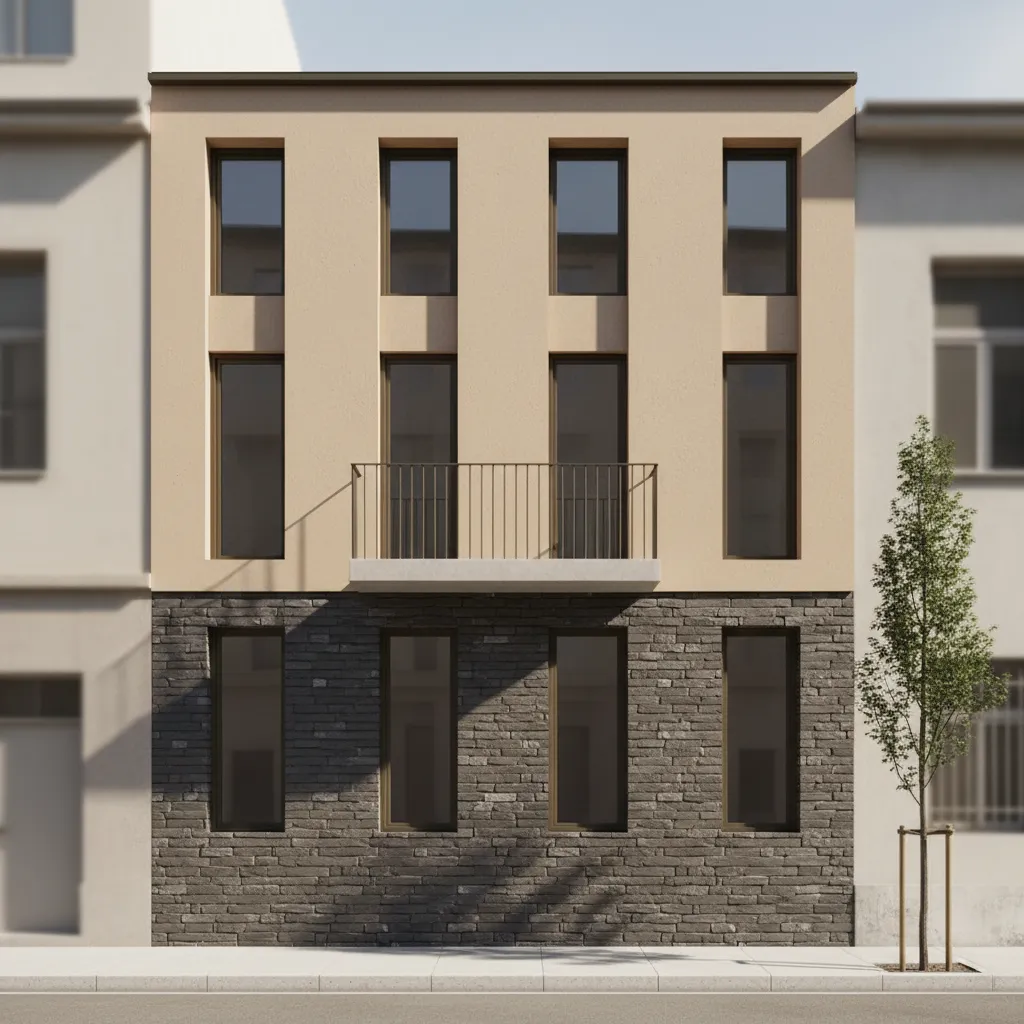 Fachadas de casas pequeñas de dos pisos: criterio y carácter