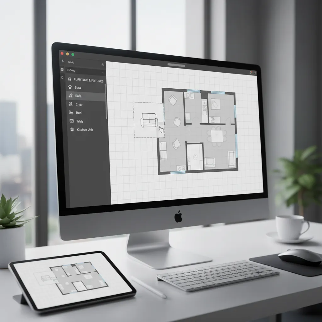 Interfaz de herramienta digital para diseñar planos de casa
