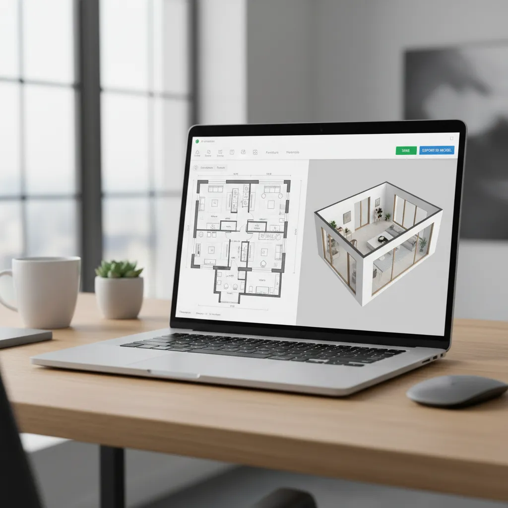 Interfaz digital para crear planos de casa en 2D y 3D
