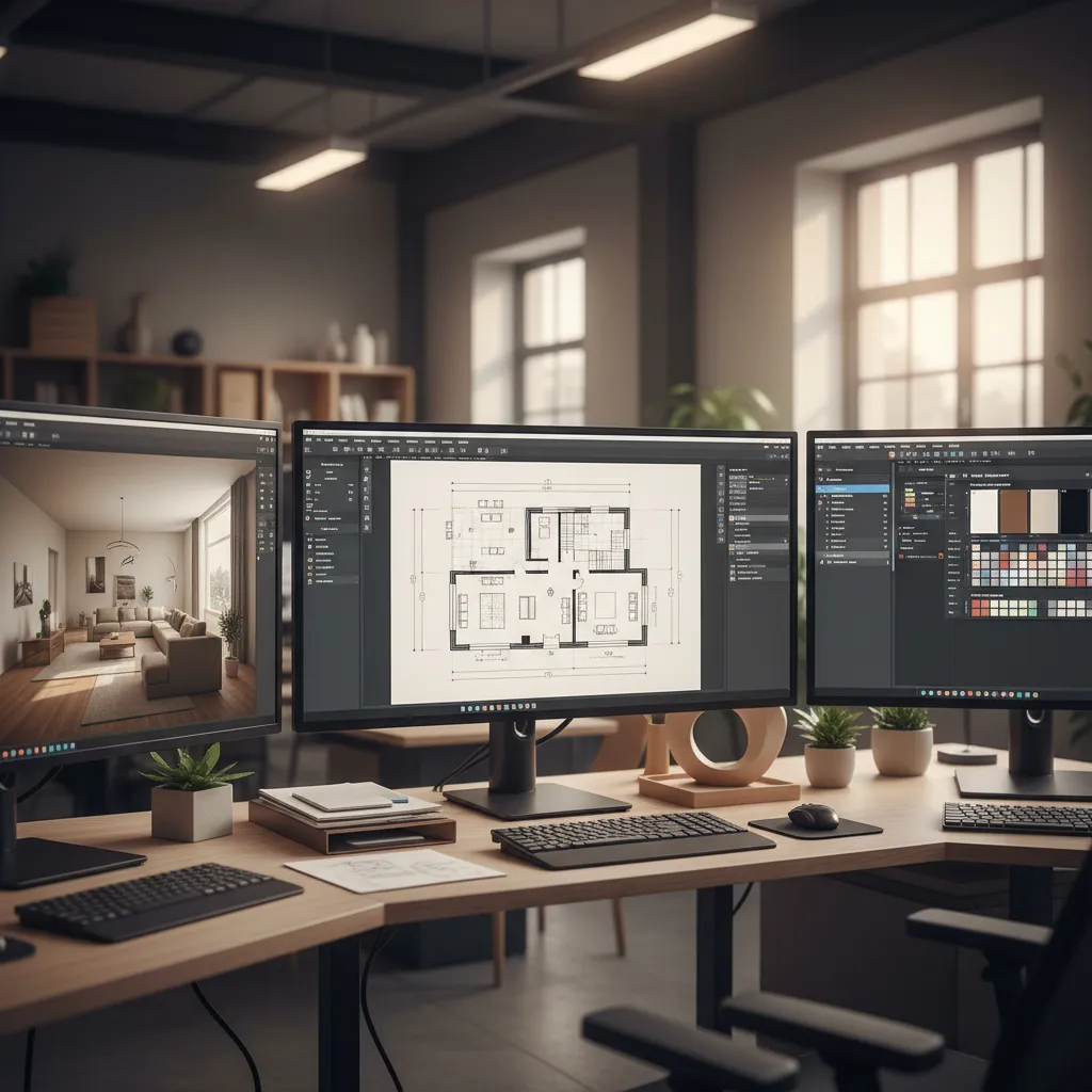 pantalla con diferentes herramientas de planificación de casas en 3D