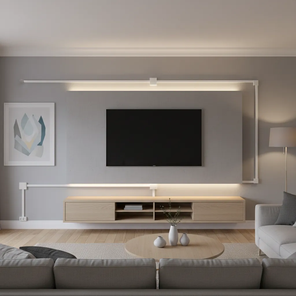 Decorative wall lights with hidden cables using cable covers