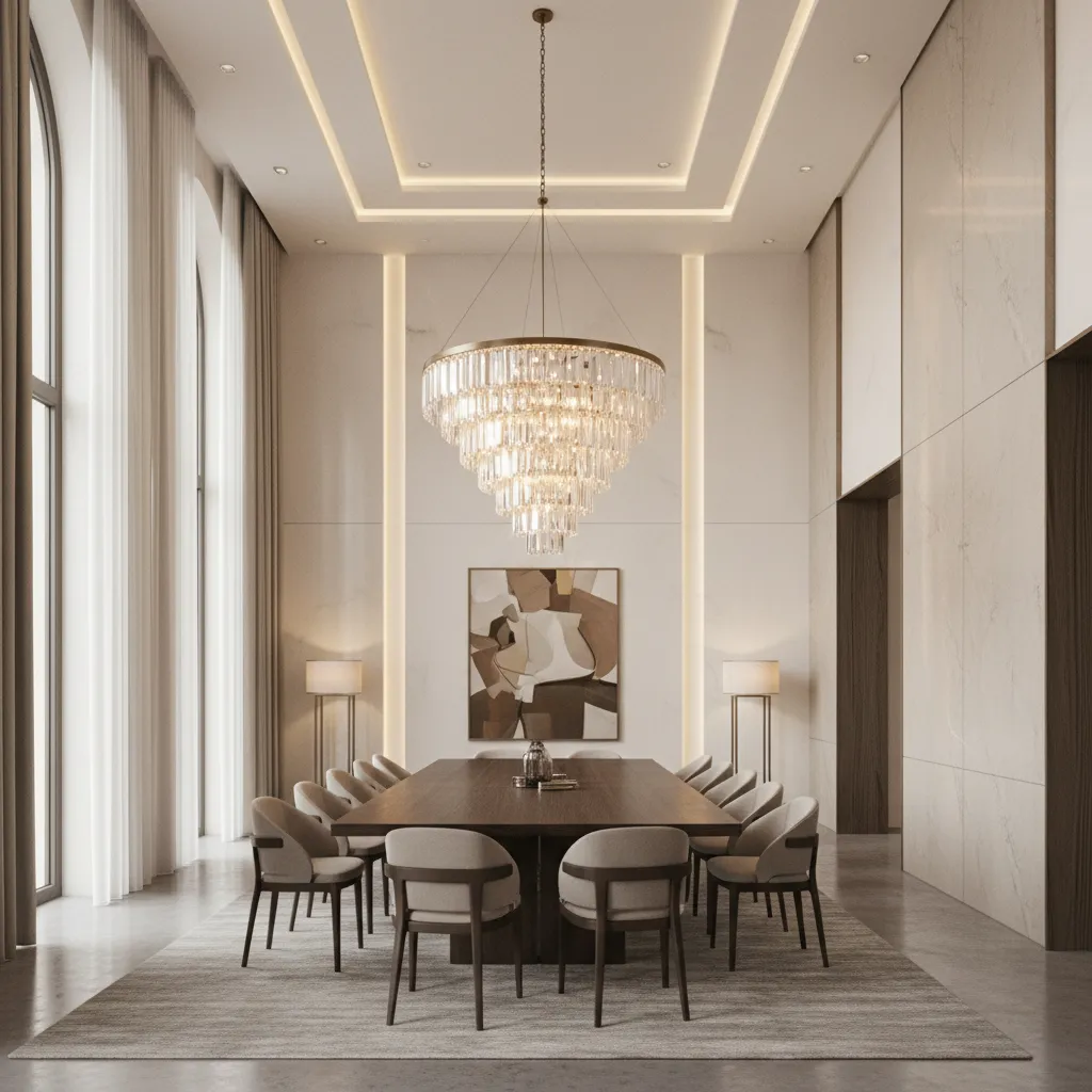 How to Calculate the Right Chandelier Size for High Ceilings