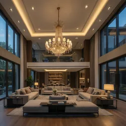 Optimal Lighting Layout for Large Living Rooms with High Ceilings
