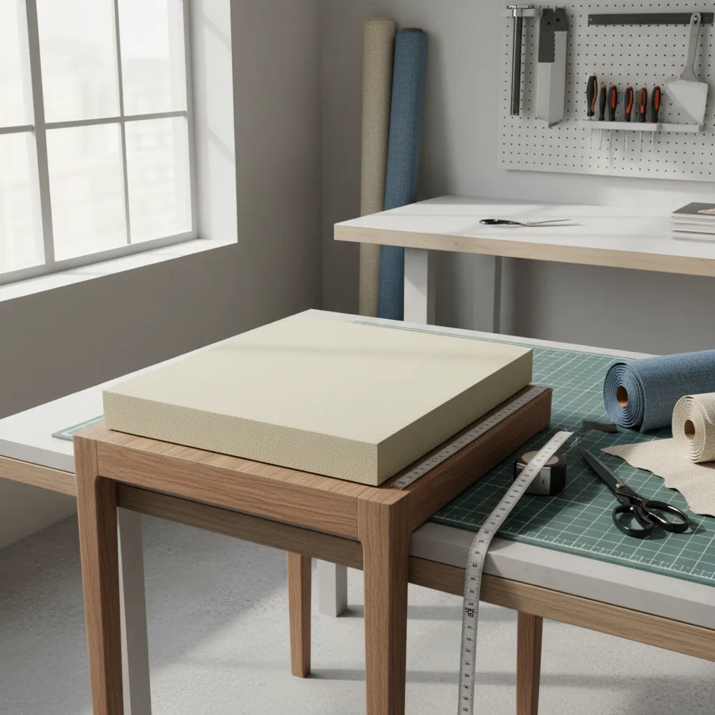 High density foam cushion cut for a dining chair seat base
