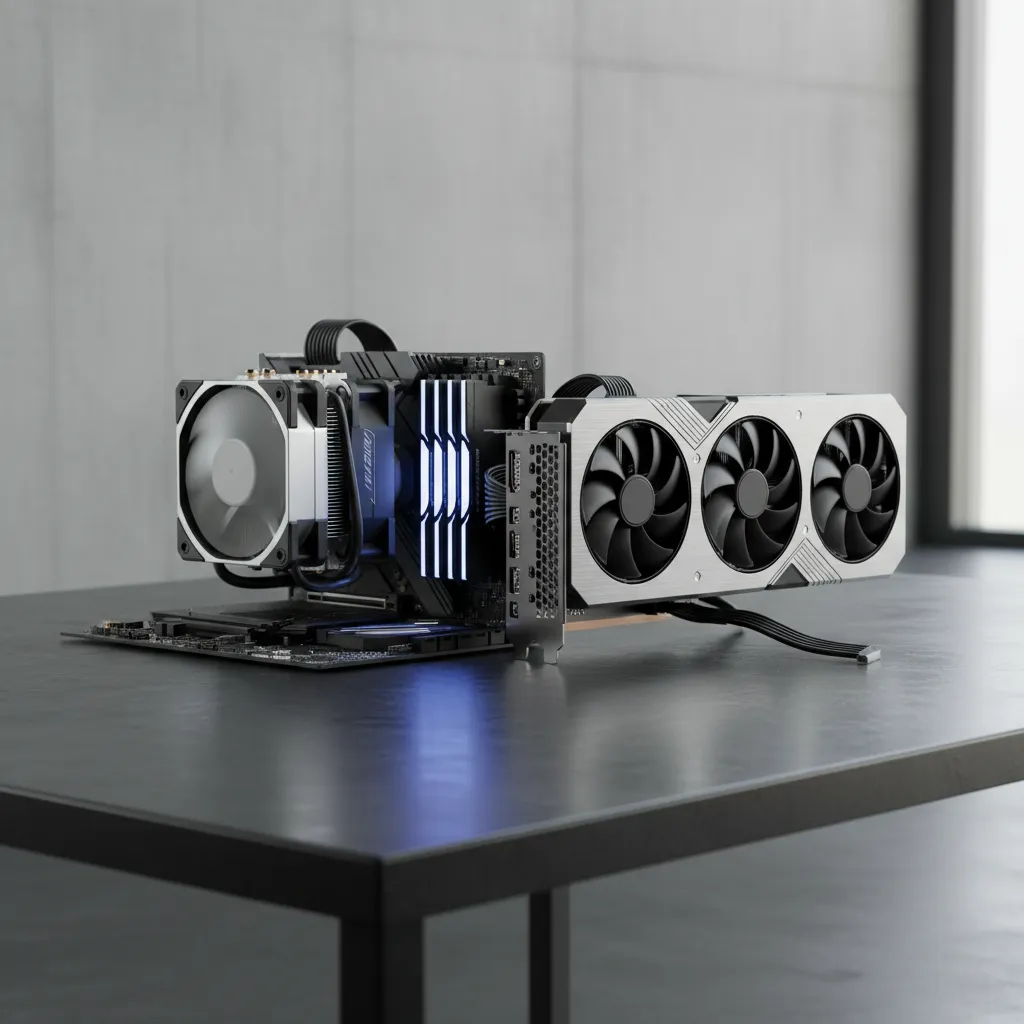 High performance CPU GPU and RAM components used in rendering workstations