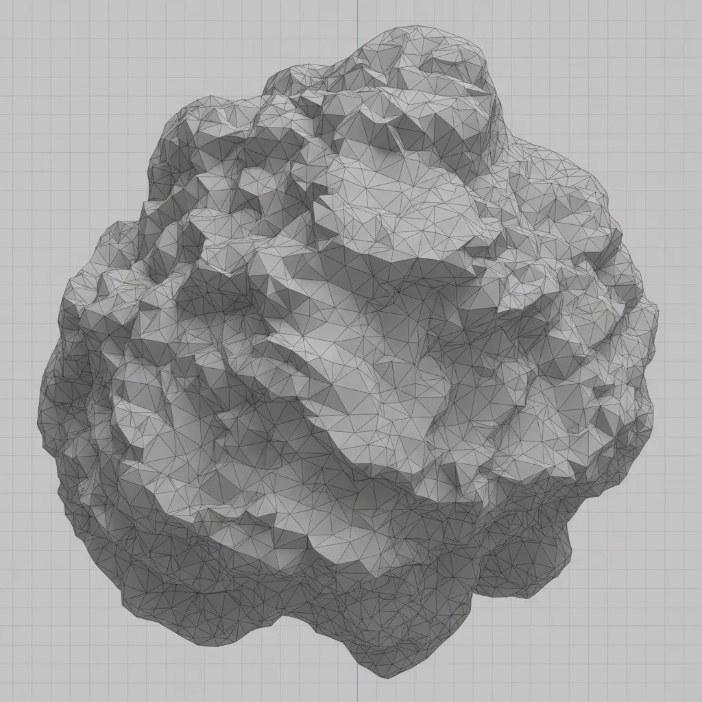 High polygon 3D mesh wireframe showing extremely dense topology