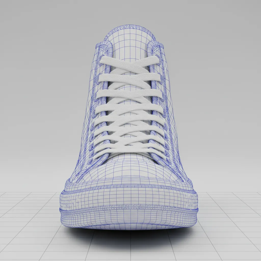 high polygon Converse sneaker 3D model used before optimization