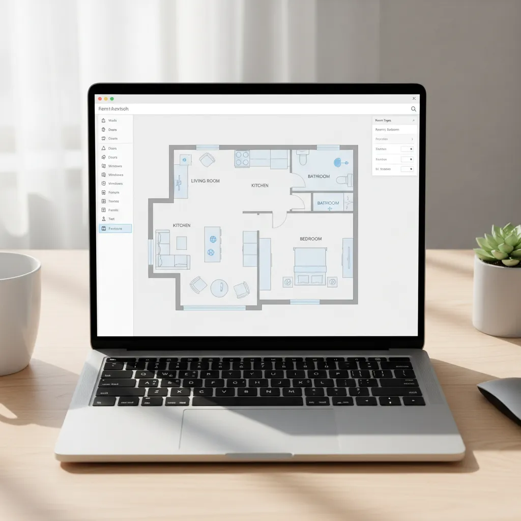digital floor plan editor interface used in online home 3D design software