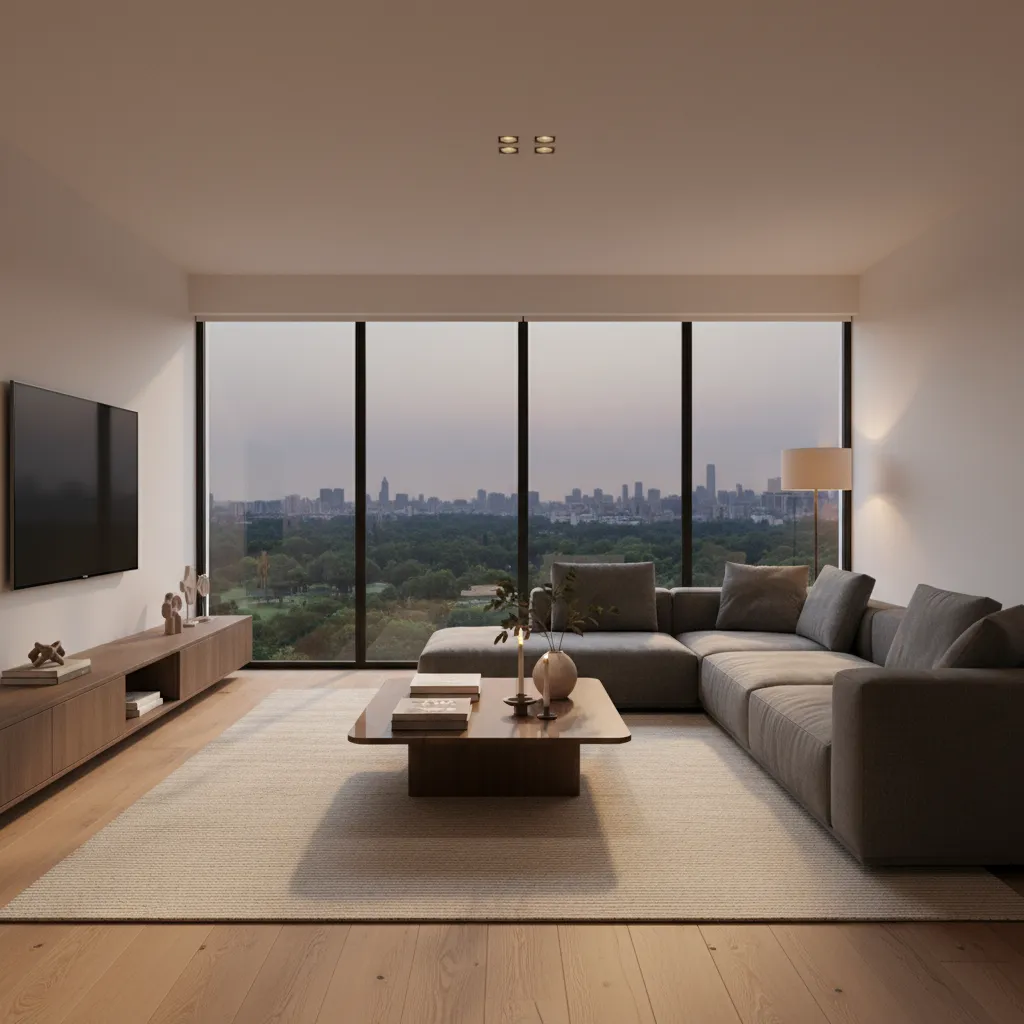 Hình ảnh render 3D phòng khách trước khi thi công