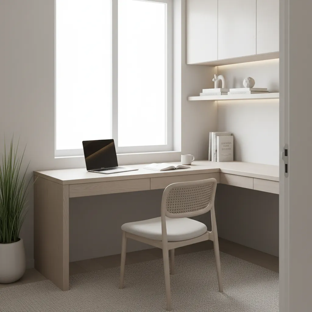 Small home office workspace used as a business registration address