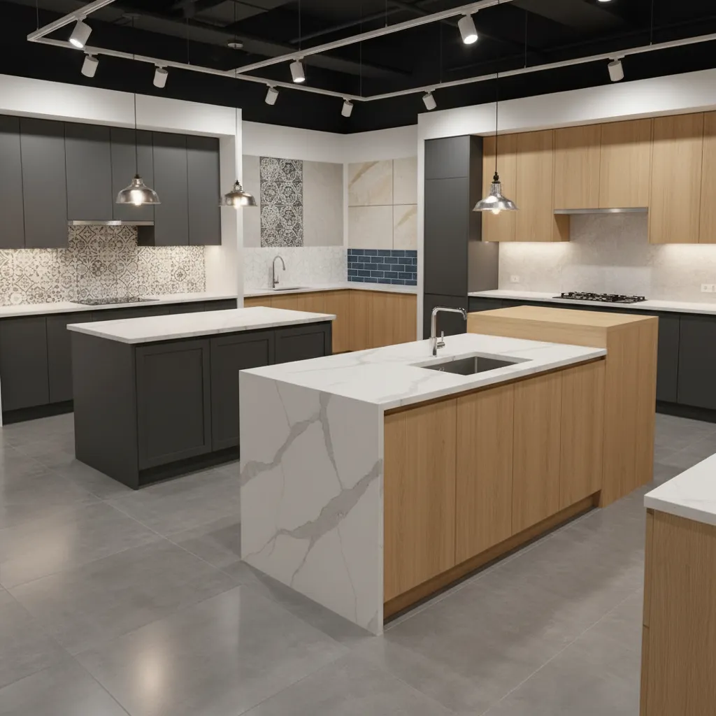 Exhibición de cocina moderna dentro de Home Depot Oaxaca