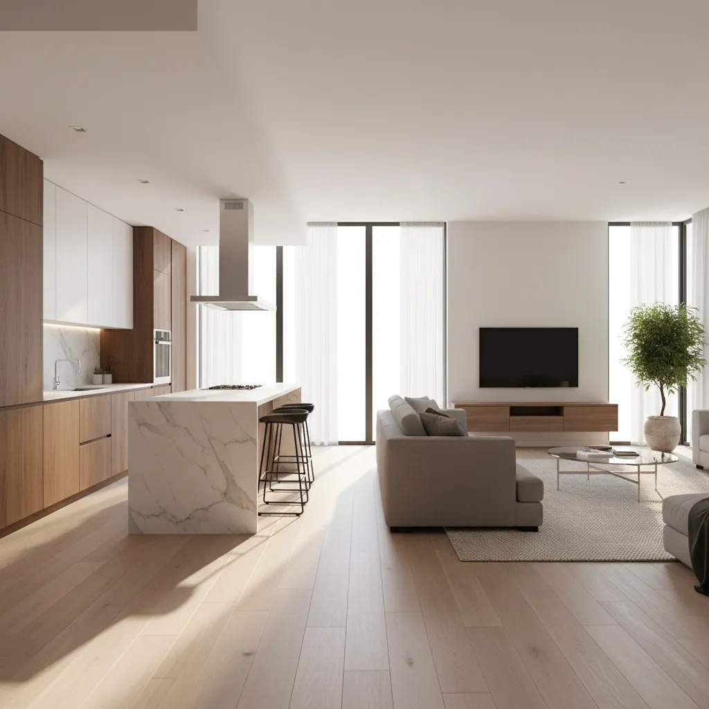 Vista 3D de un apartamento diseñado con una app de interiores