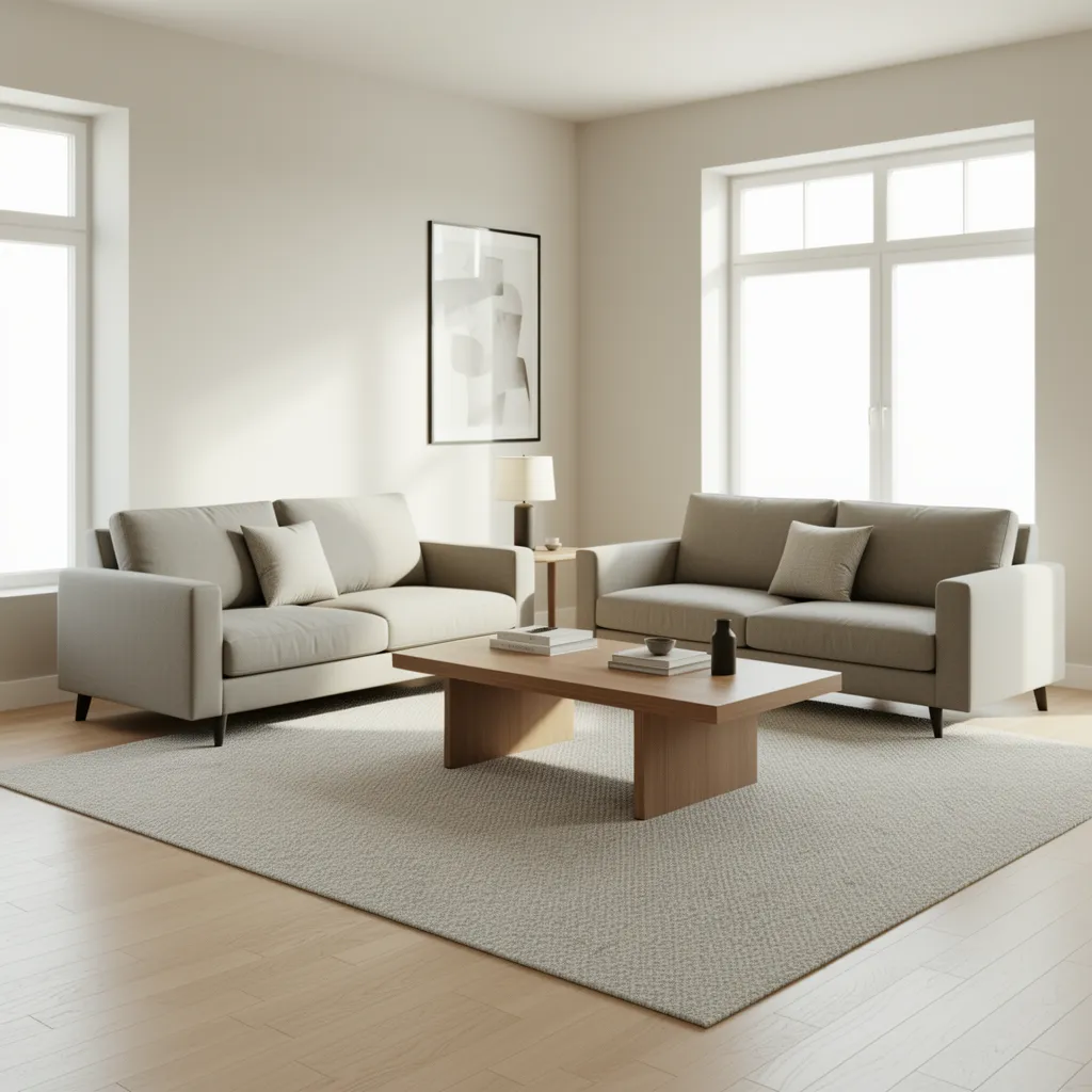 virtual living room design scene from a home design game with furniture placement options