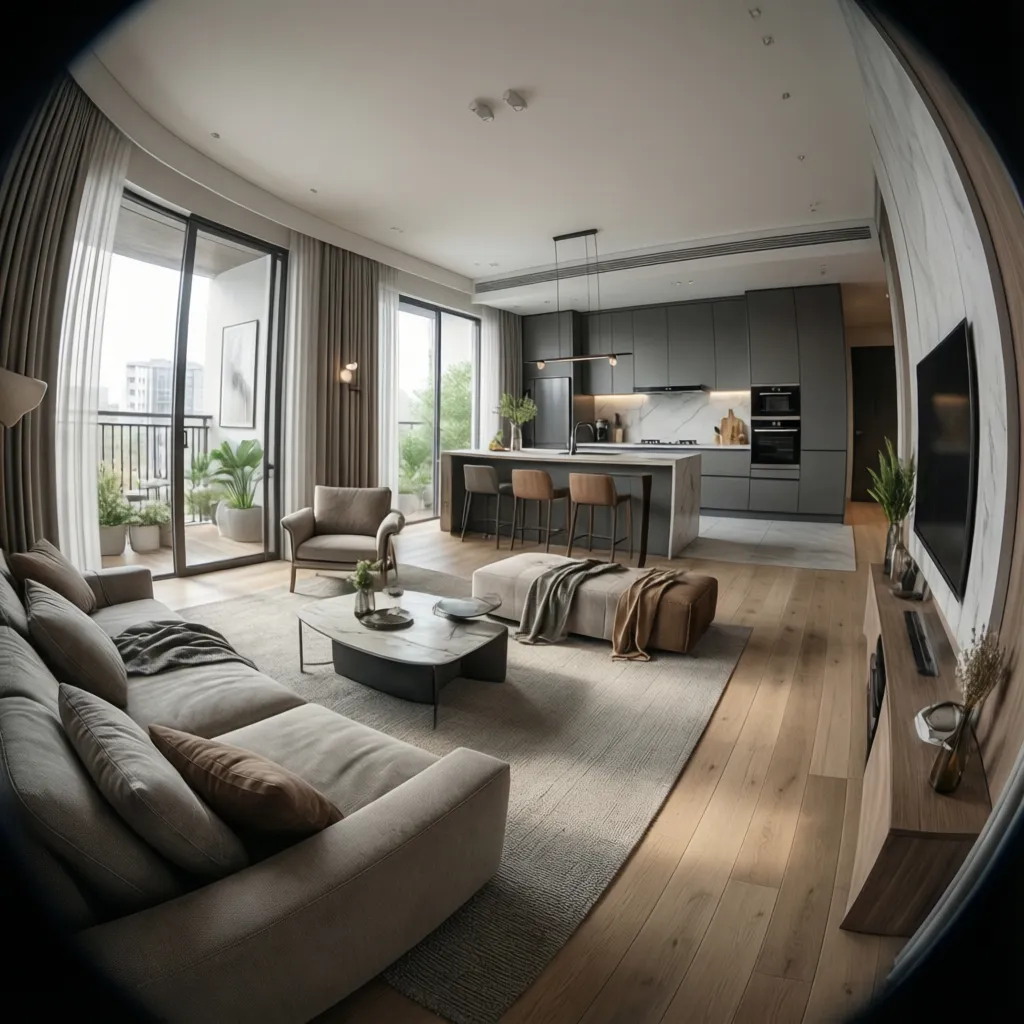 Visualización realista de una vivienda completa diseñada digitalmente