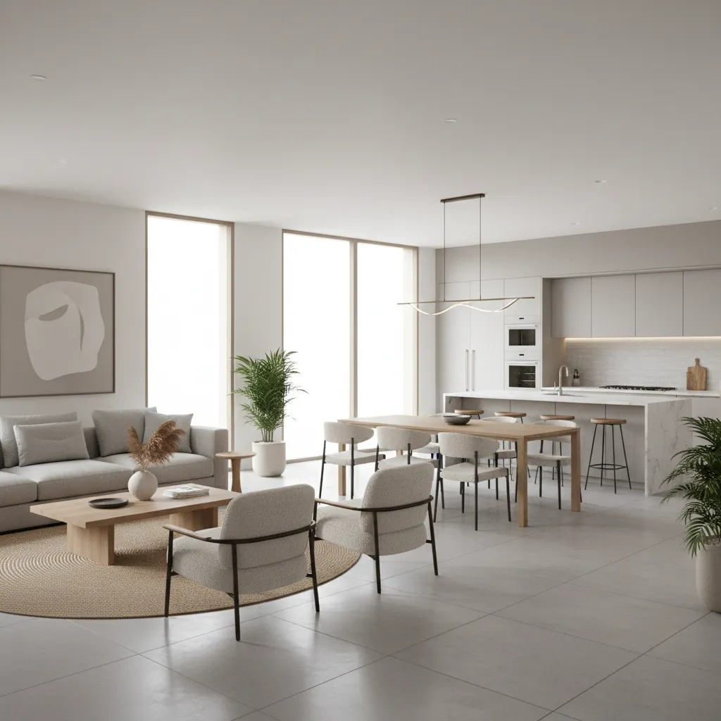 3D preview generated by house planning software showing a modern living room layout