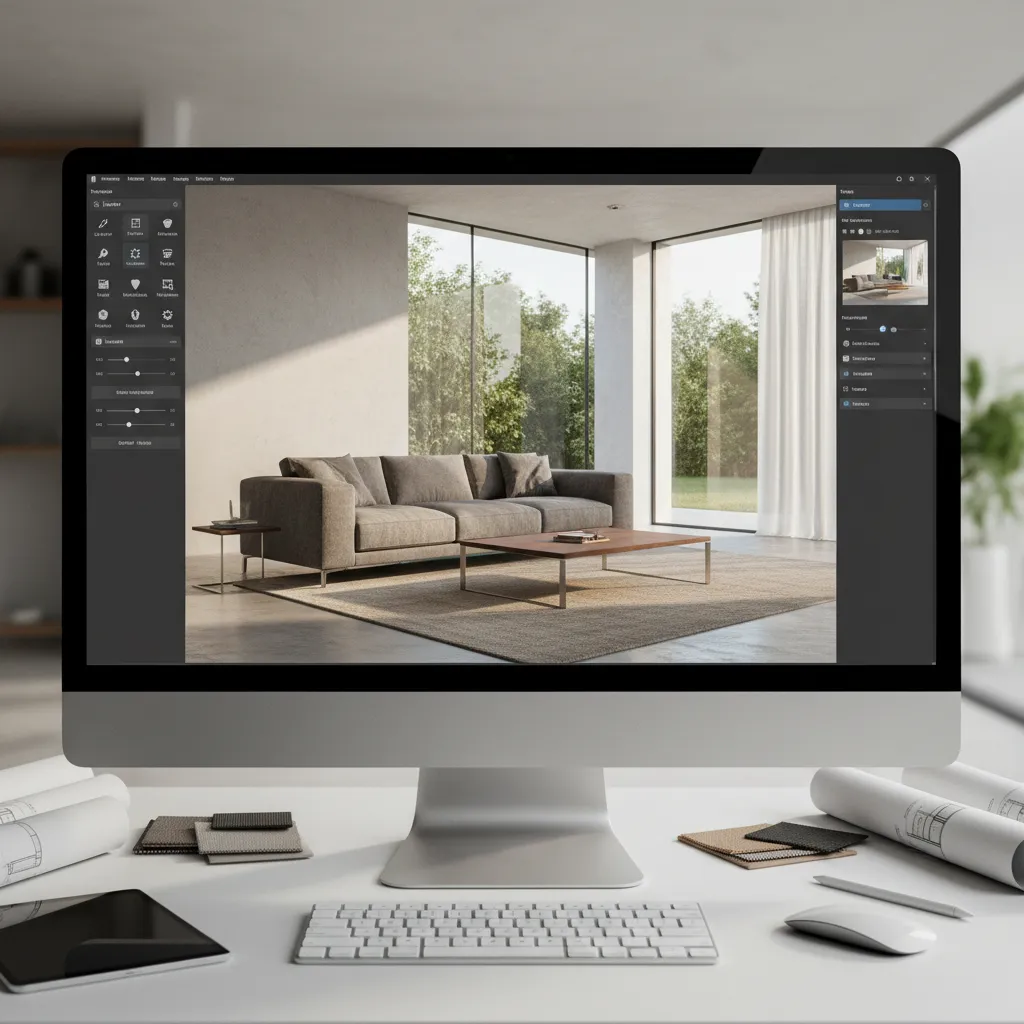 3D home interior preview inside home design software interface