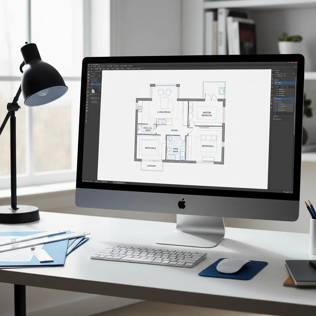 digital floor plan displayed in home design drawing software