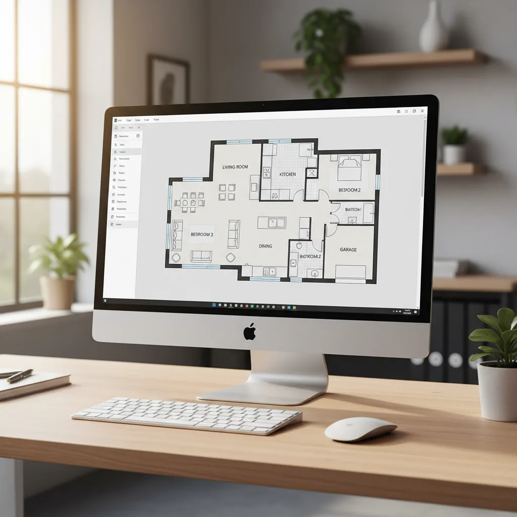 modern home design software showing a detailed floor plan layout