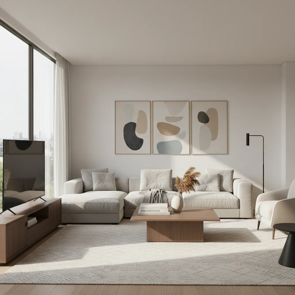 3D visualization of a living room created using home design software