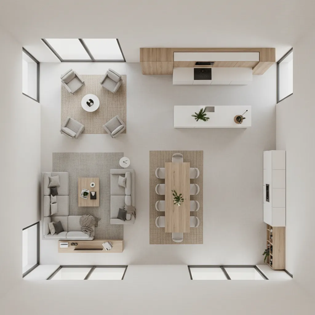 Sơ đồ bố trí không gian nhà riêng hiện đại