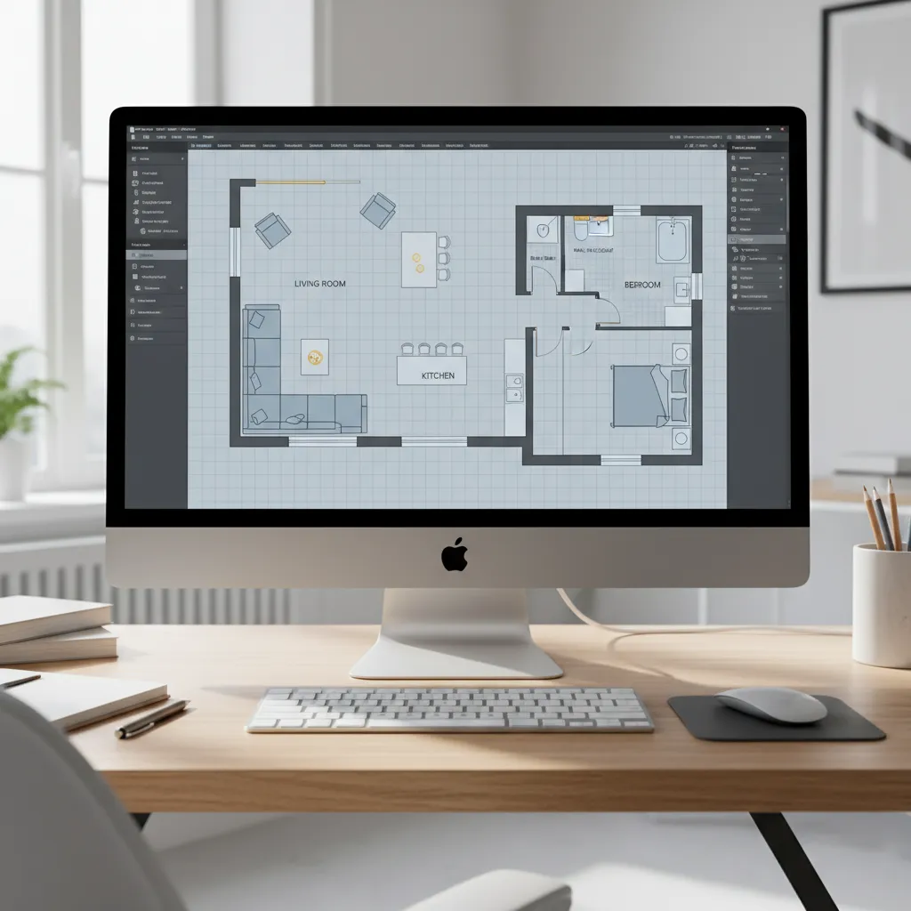 Plano digital de una vivienda creado con una herramienta online de planificación