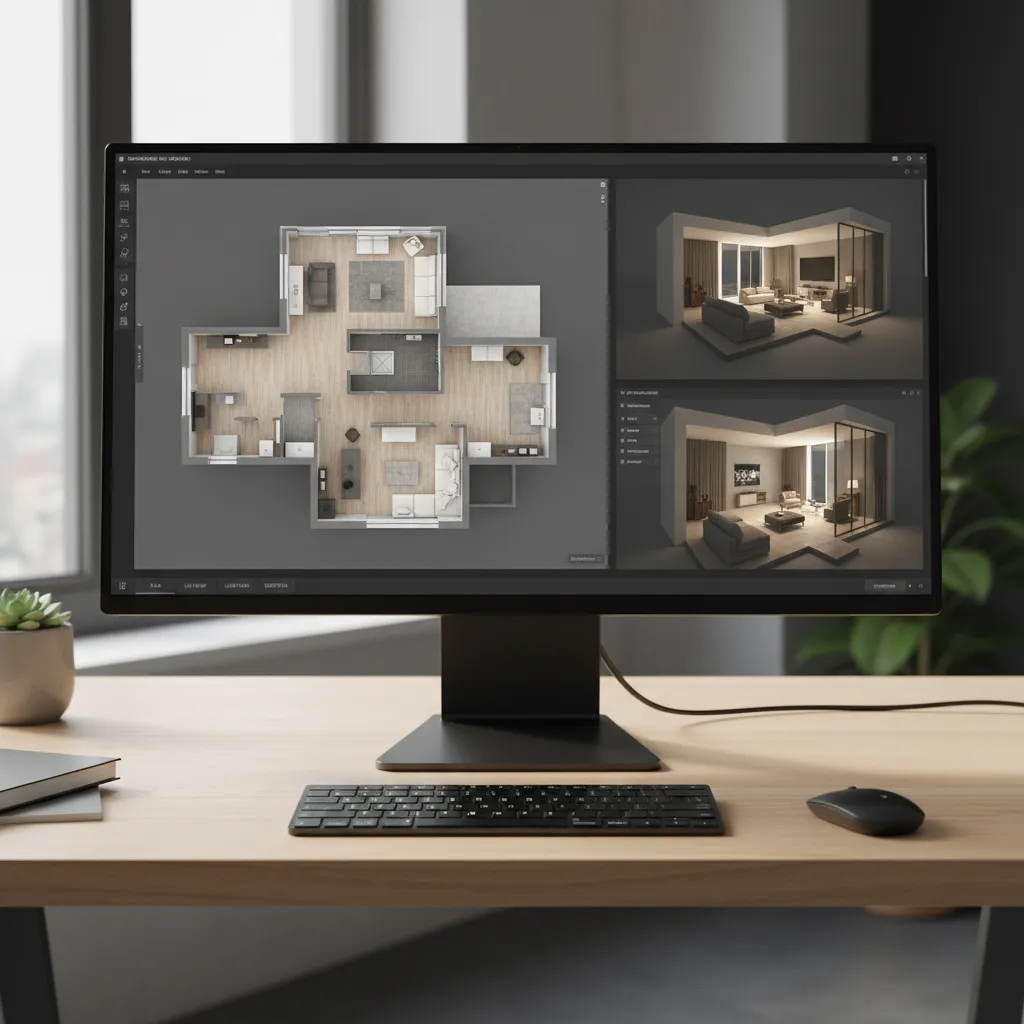 Thiết kế mặt bằng nhà trên phần mềm với mô hình phòng 3D