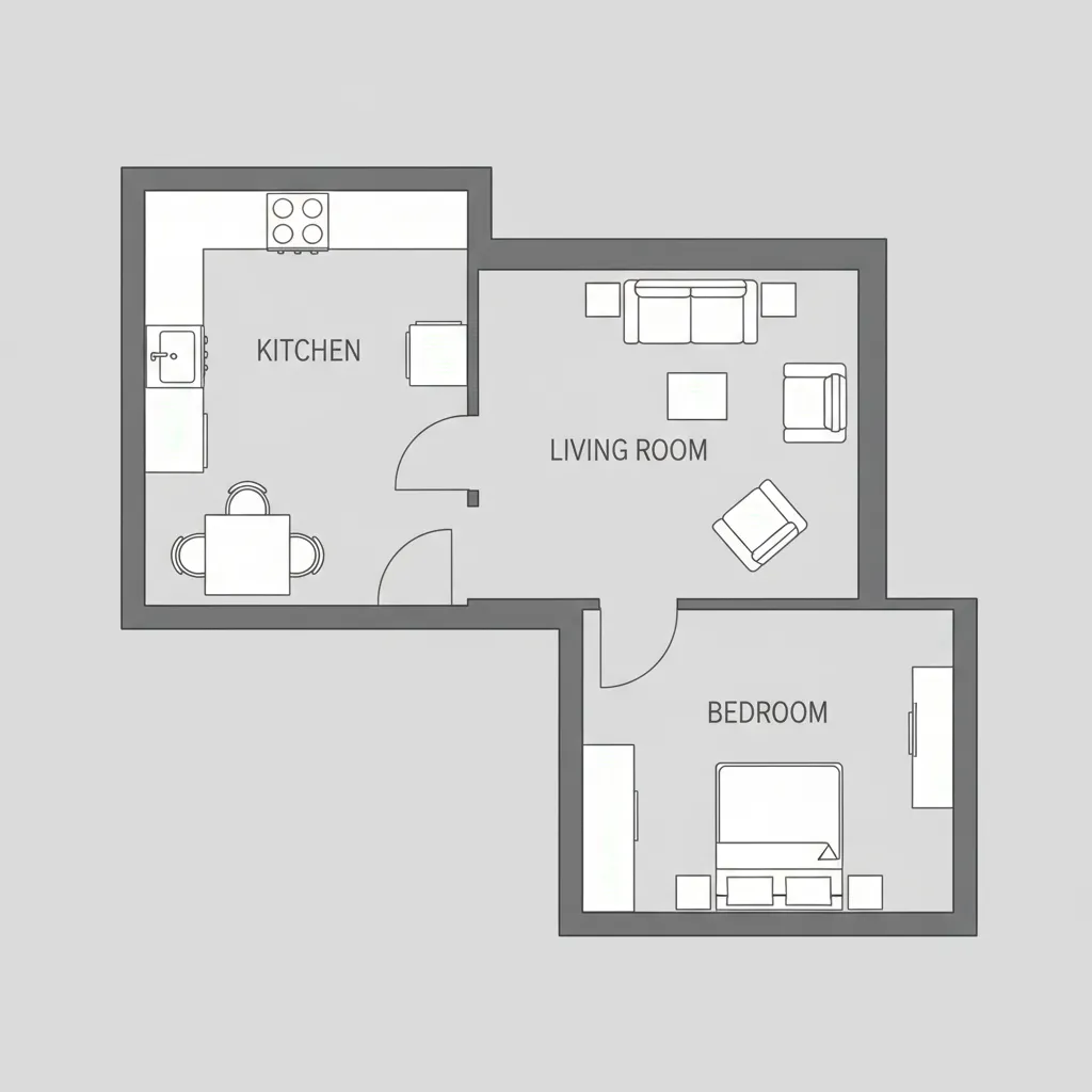 Simple home floor plan layout created with interior design software