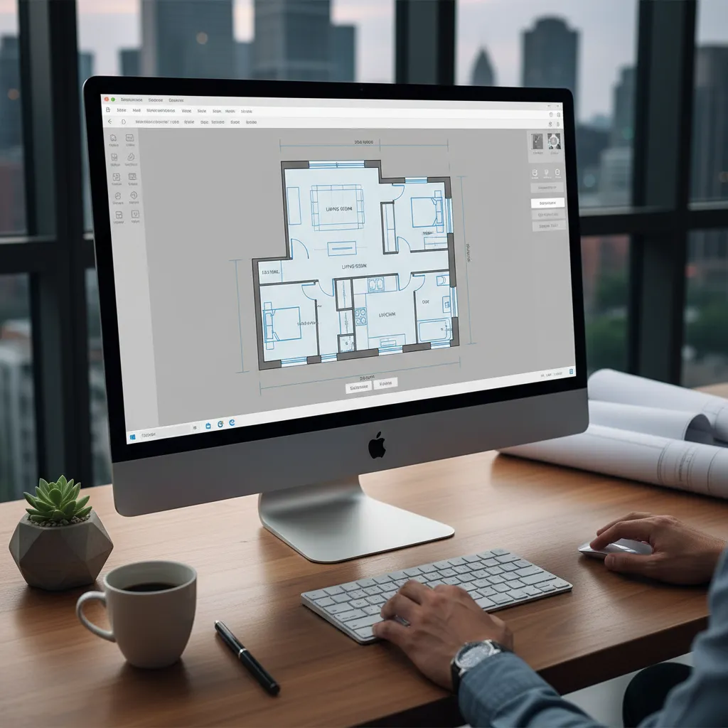Home design software interface showing 2D floor plan layout