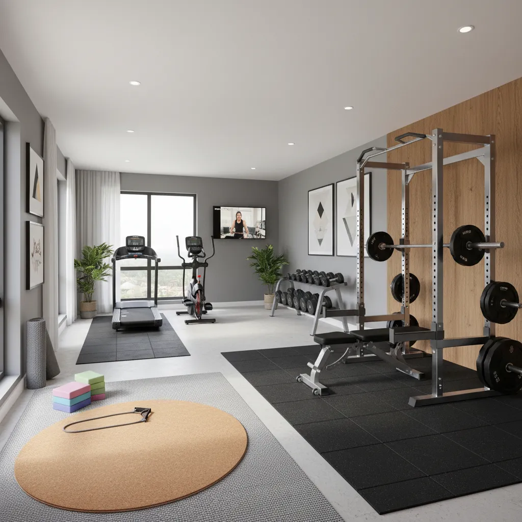 Distribución de zonas dentro de un gimnasio en casa