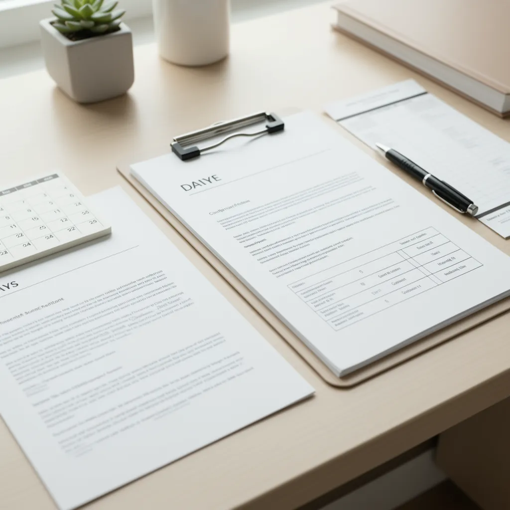 calendar and contract documents illustrating three day cooling off period