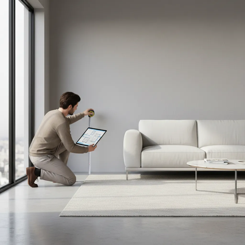 measuring a room before creating a digital floor plan layout
