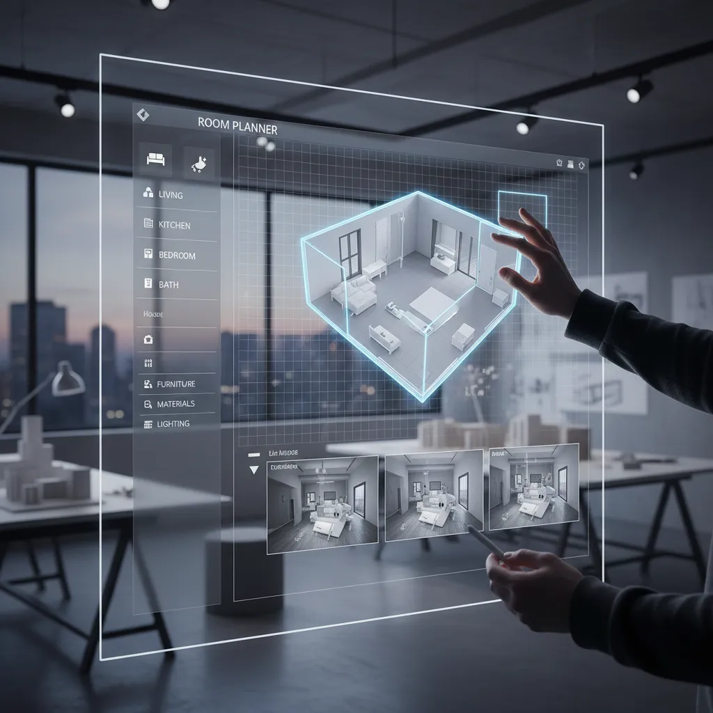 Persona ajustando distribución de habitaciones en un planificador digital