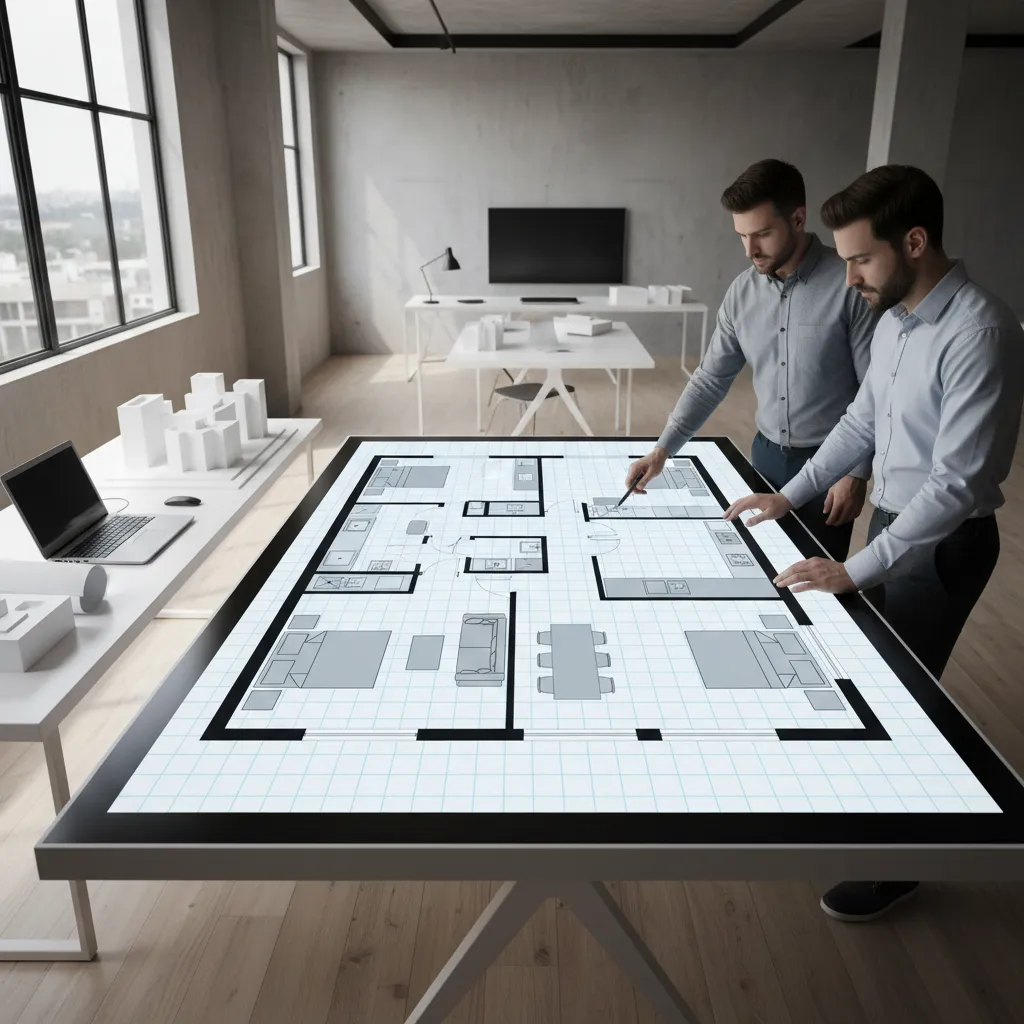 Diseño de distribución de habitaciones en plano digital