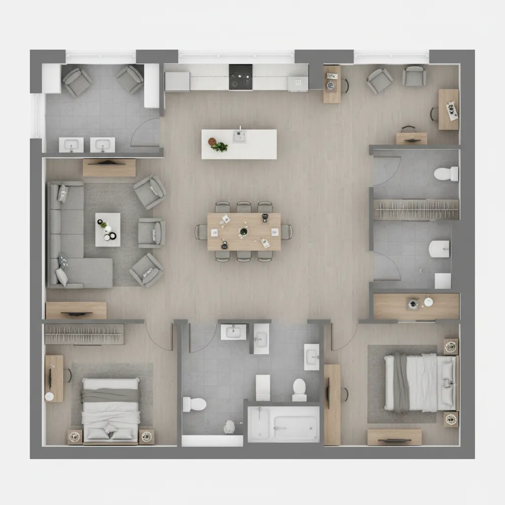 Interior layout planning with digital blueprint design software