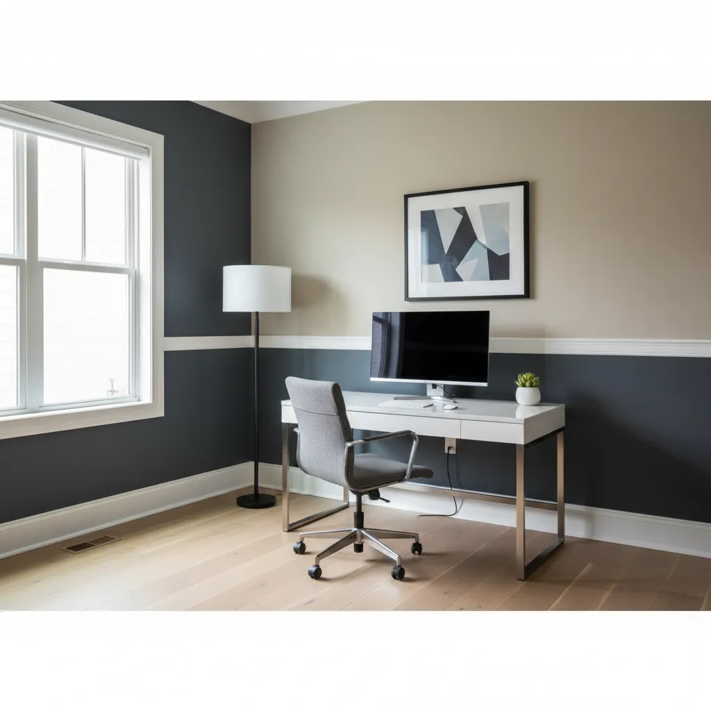How to Choose the Right Chair Rail Height and Paint Layout for a Home Office