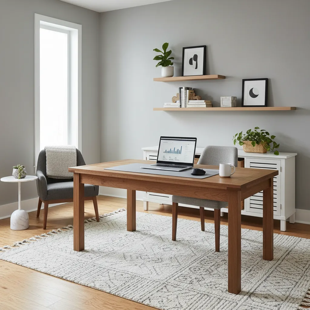 Espacio de trabajo en casa bien organizado para un emprendedor