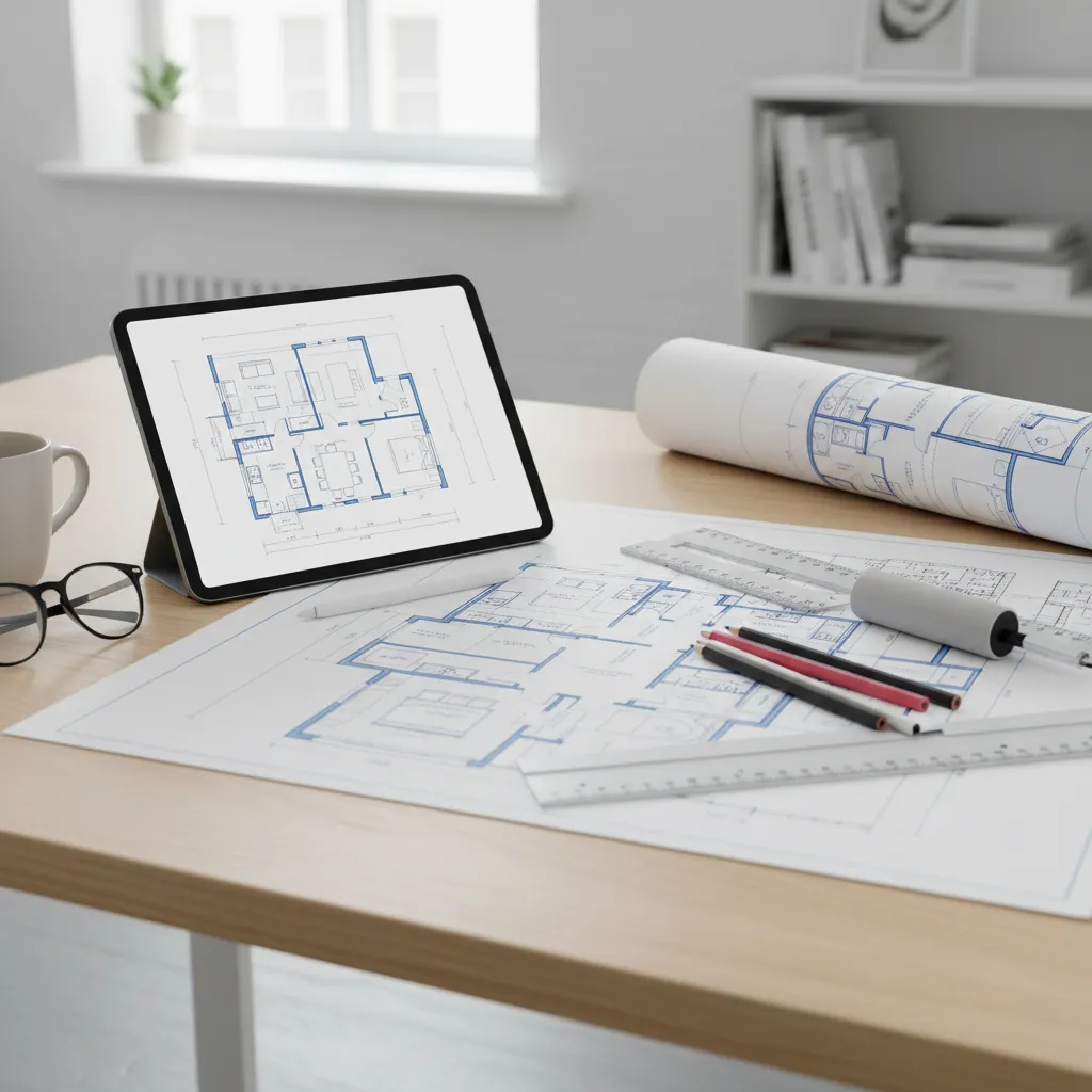 Digital floor plan concept used for home renovation planning