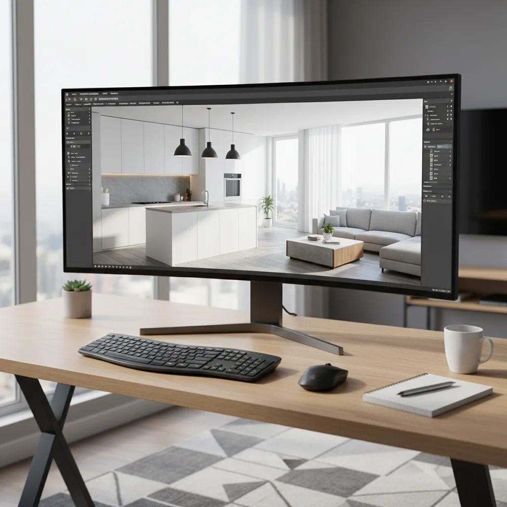 home renovation layout planning on digital software interface