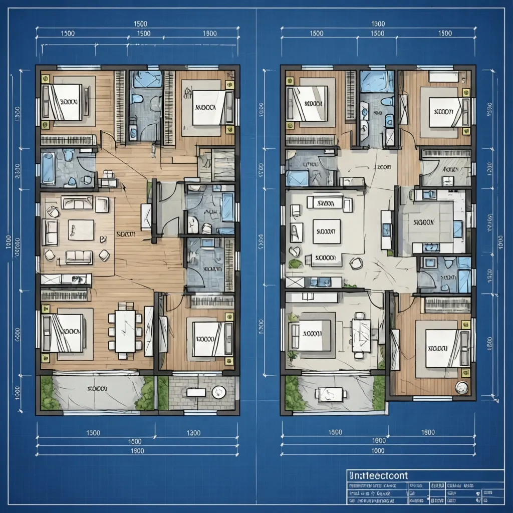 floor plan comparison of 1300 1500 and 1800 square foot house layouts