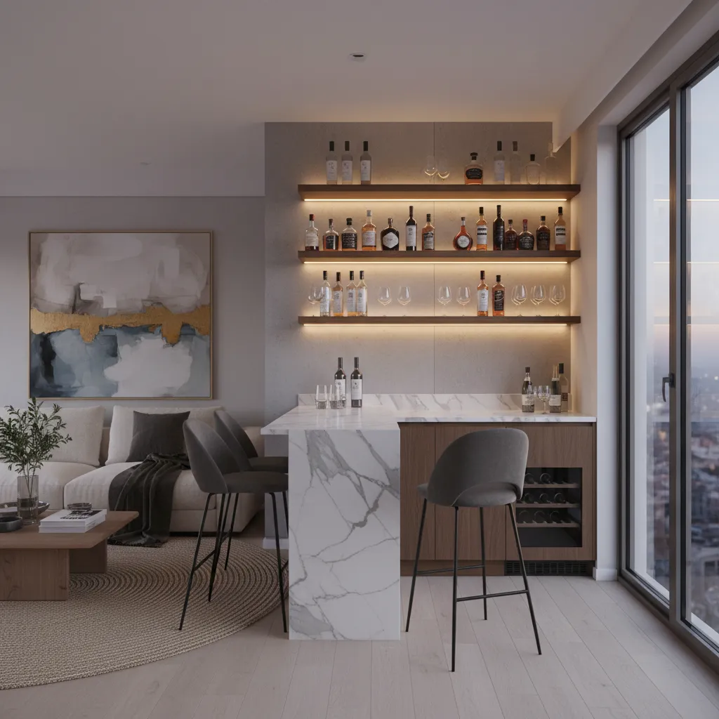 Diseño de bar en casa pequeña: ideas que sí funcionan