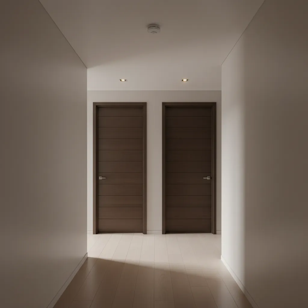 Smoke detector placement on hallway ceiling near bedrooms