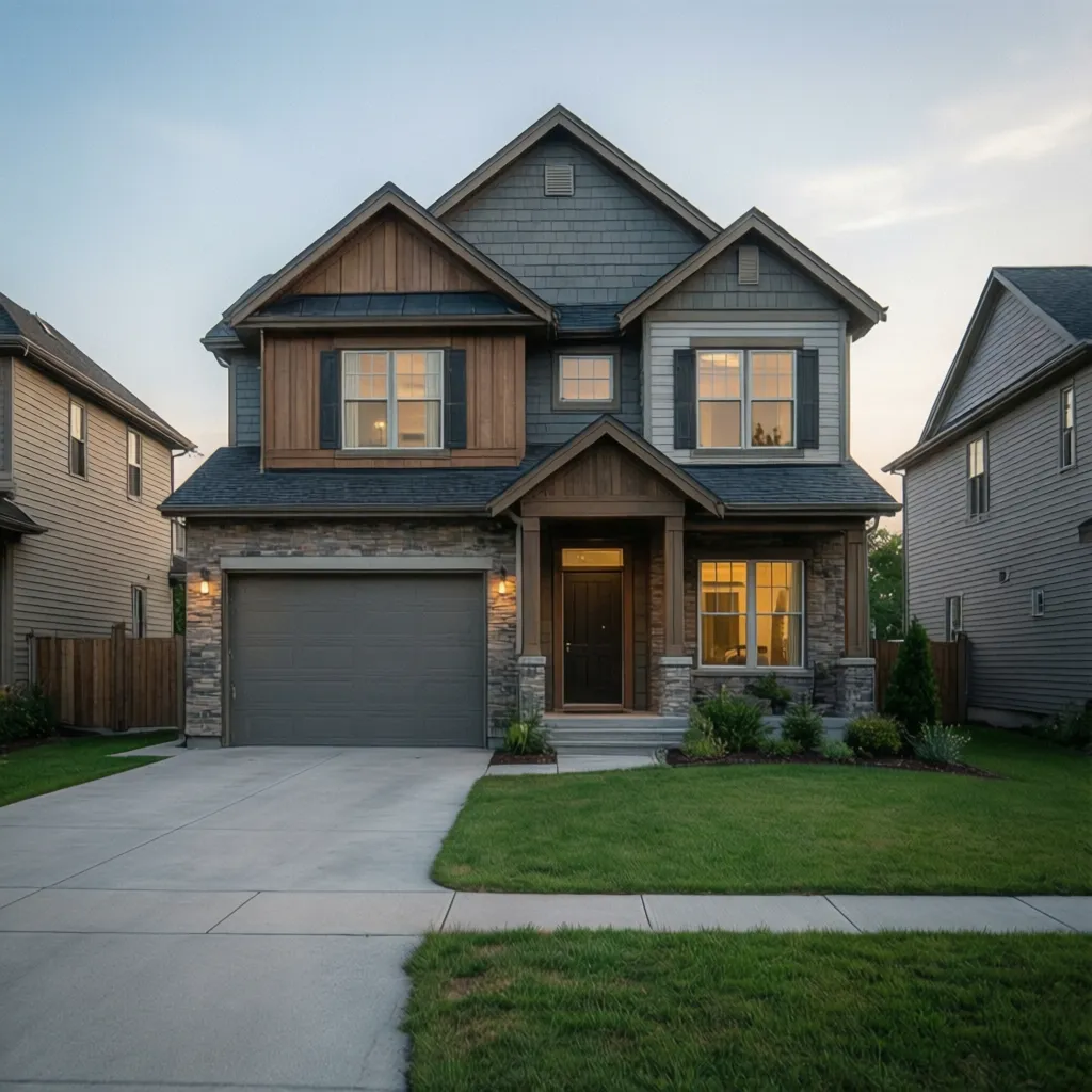 suburban home exterior representing property value risk after renovation loan