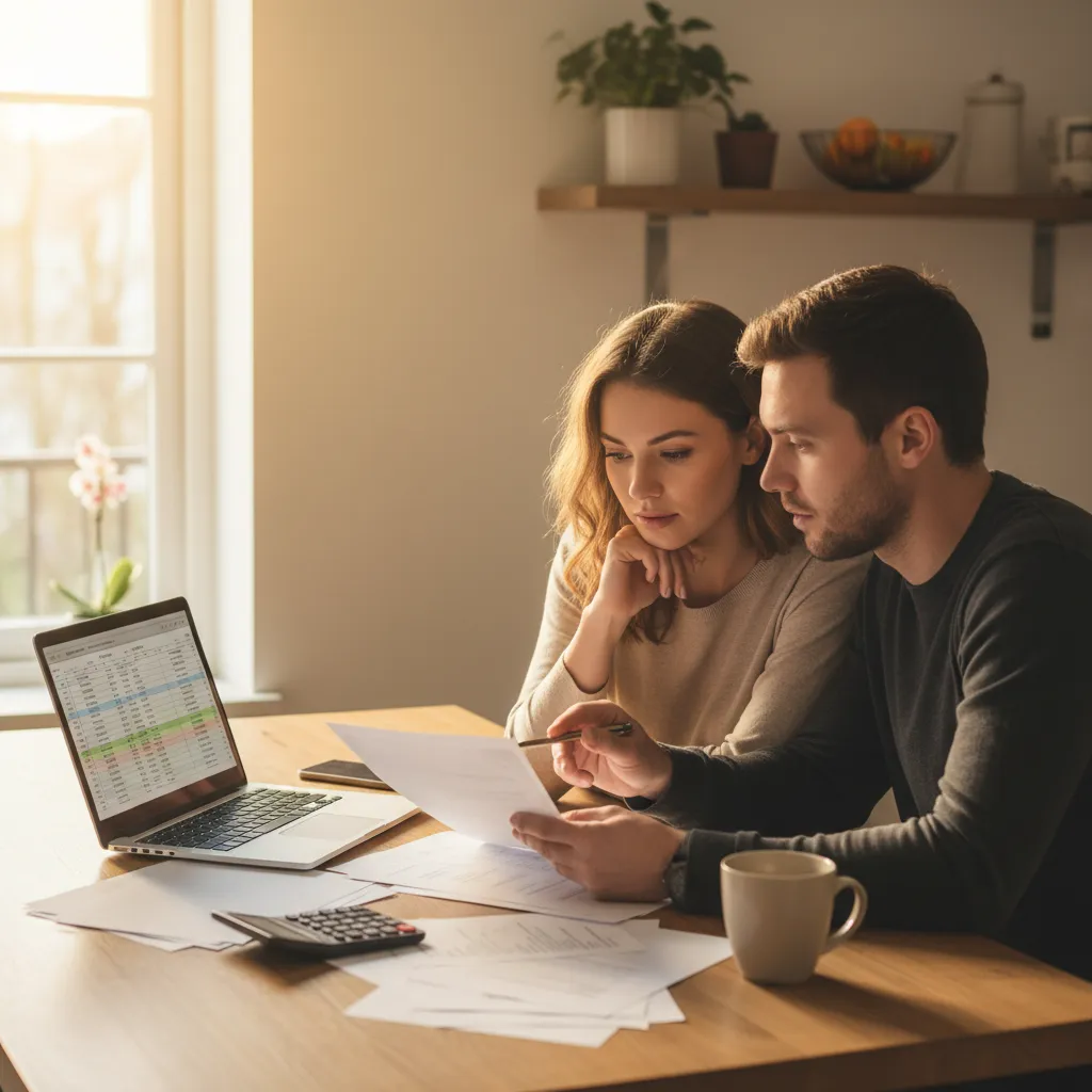 First time homebuyer reviewing housing grant documents